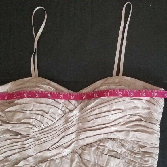 Max And Cleo Beige Taffeta Jacquard Strapless Cocktail Prom Dress Size 6 NWT - Picture 12 of 15